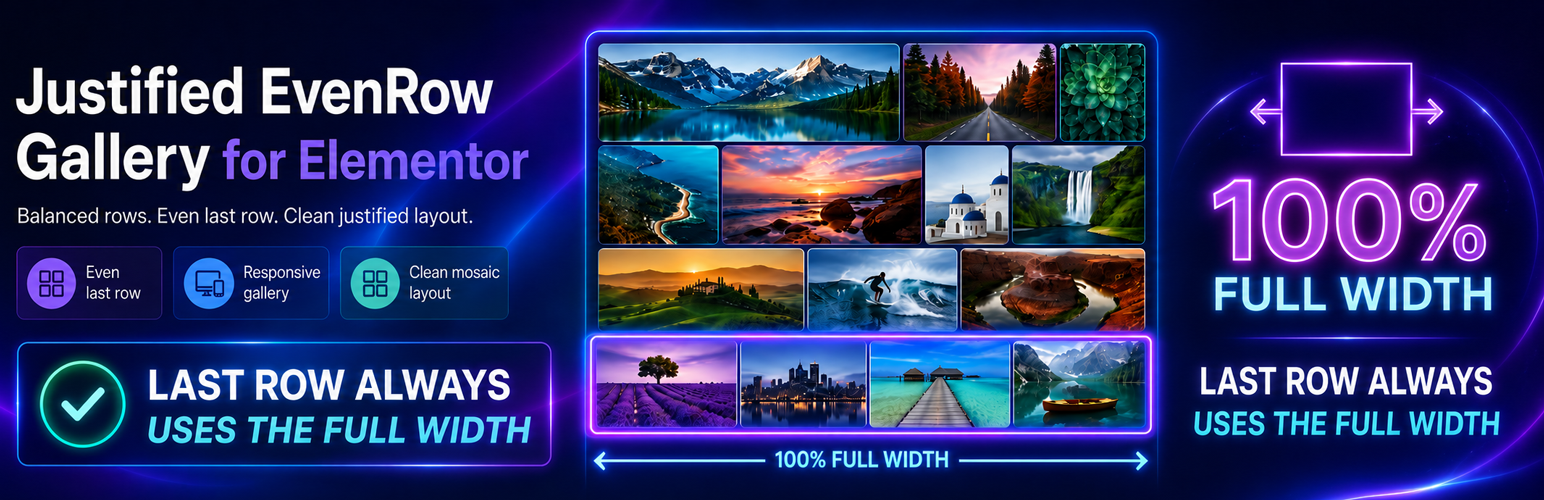 Justified EvenRow Gallery for Elementor