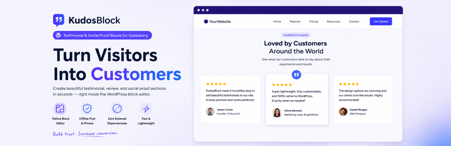 KudosBlock – Display Testimonials, Reviews, & Social Proof