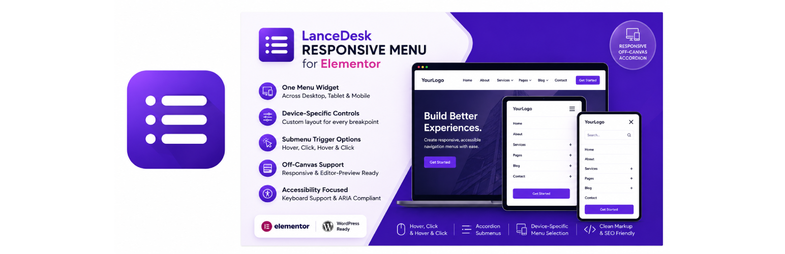 LanceDesk Responsive Menu for Elementor