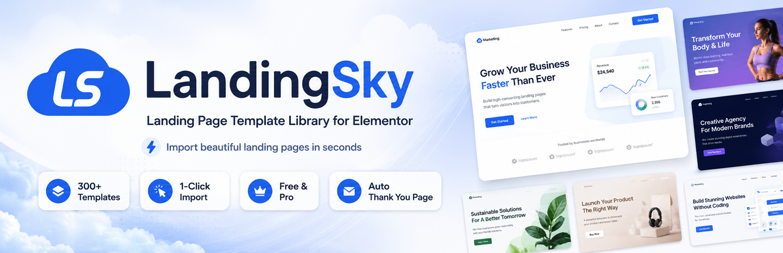 LandingSky – Landing Page Template Library for Elementor