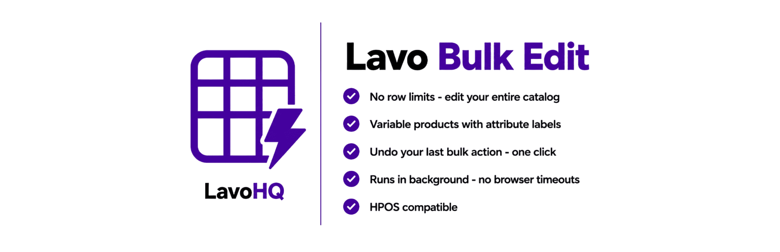 Lavo Bulk Edit for WooCommerce
