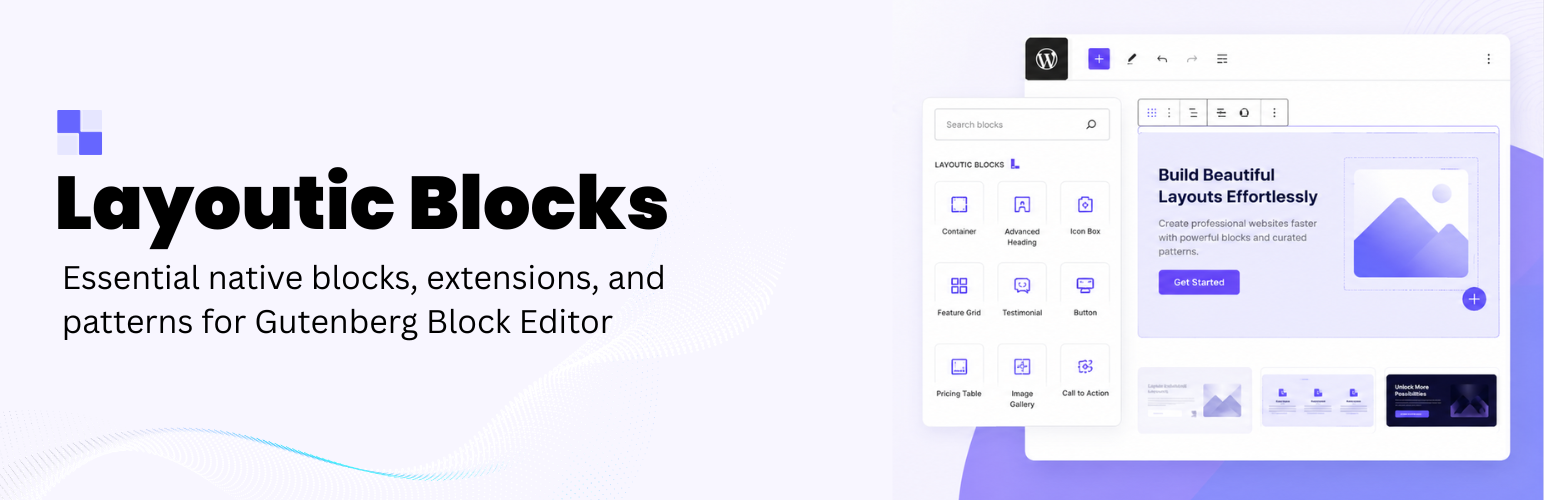 Layoutic Blocks – Essential native blocks, extensions, and patterns for Gutenberg.
