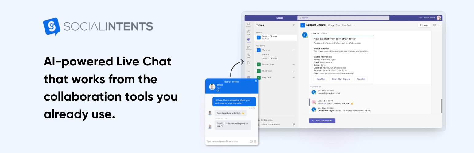 Social Intents – Live Chat
