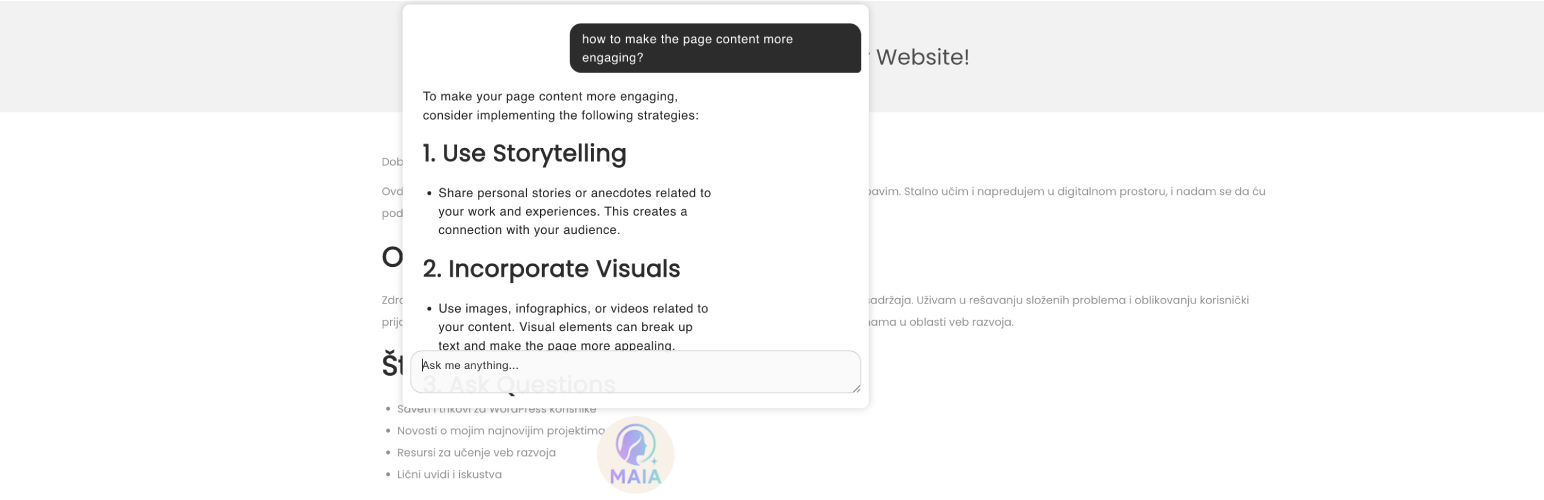 MAIA – Multipurpose AI Assistant