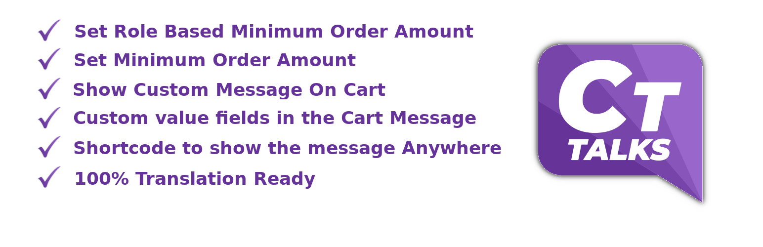 Minimum Purchase Amount For Woo Cart – For WooCommerce