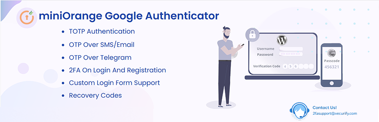 miniOrange 2FA – Two-Factor Authentication for WordPress (SMS, Email & Google Authenticator)