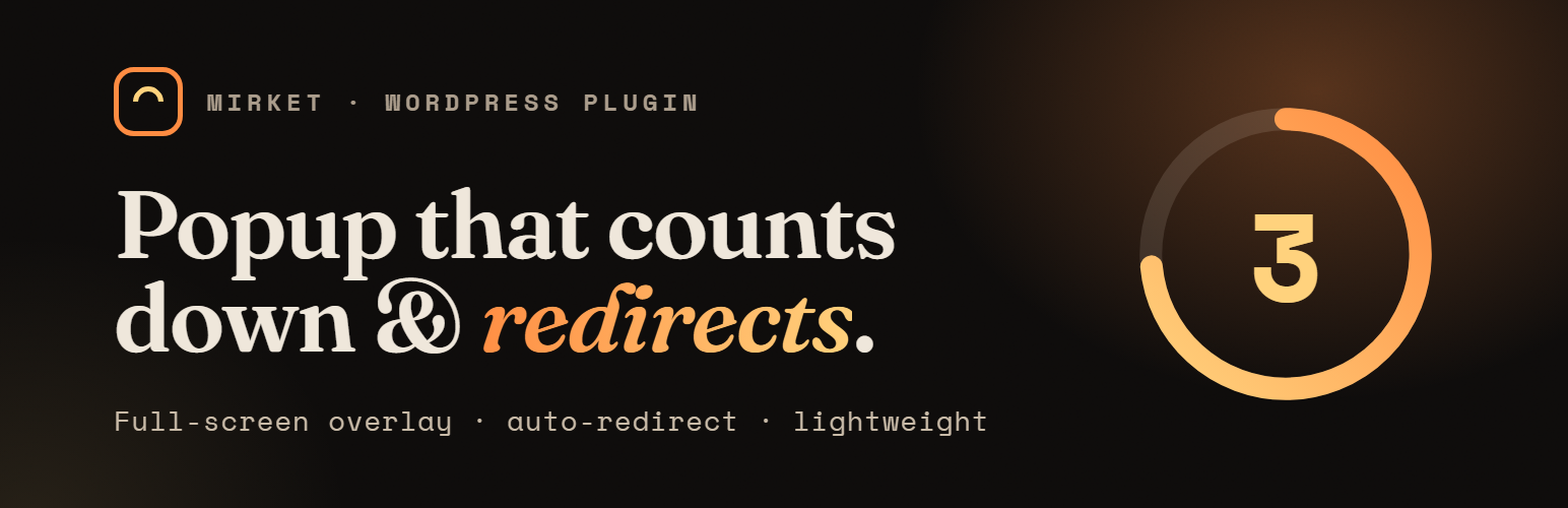 Mirket Popup Redirect Countdown