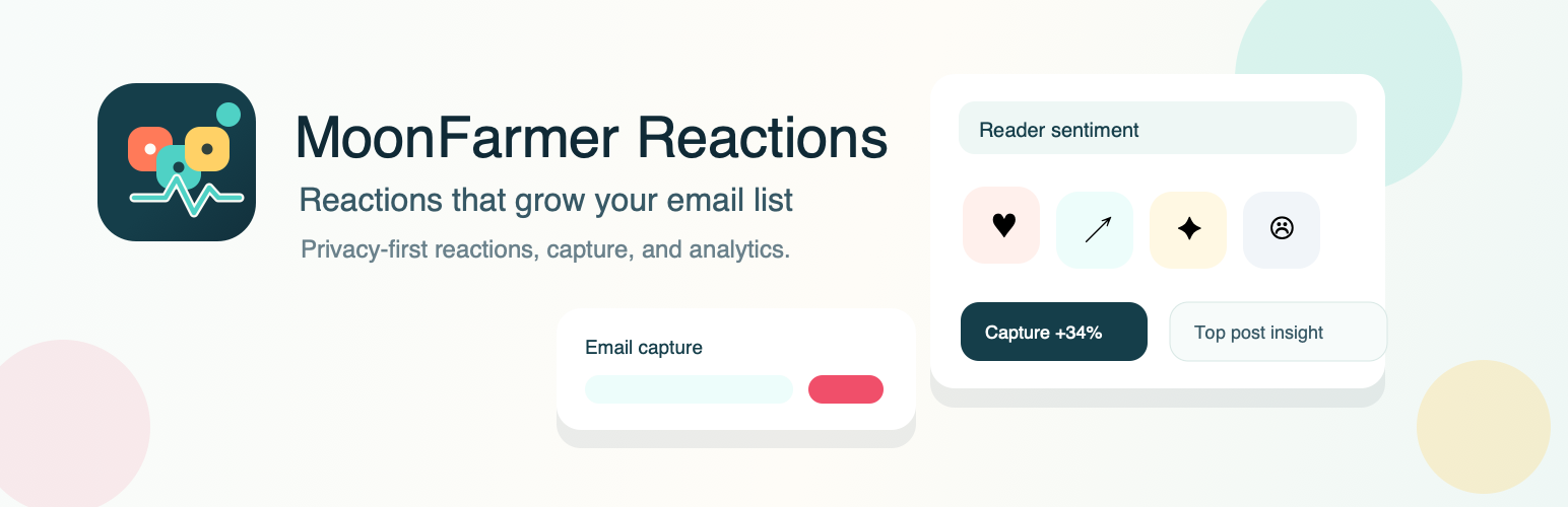 MoonFarmer Reactions Lead Capture – Emoji Reactions, Feedback & Email Capture