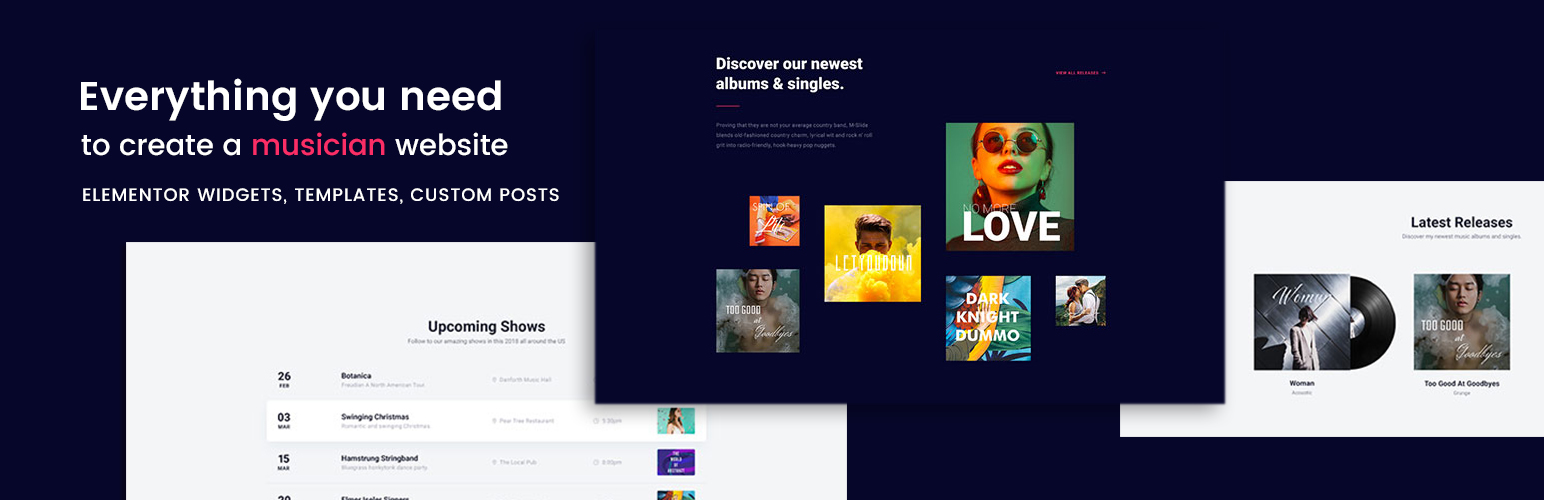 Musician's Pack for Elementor – Music Website Widgets & Templates