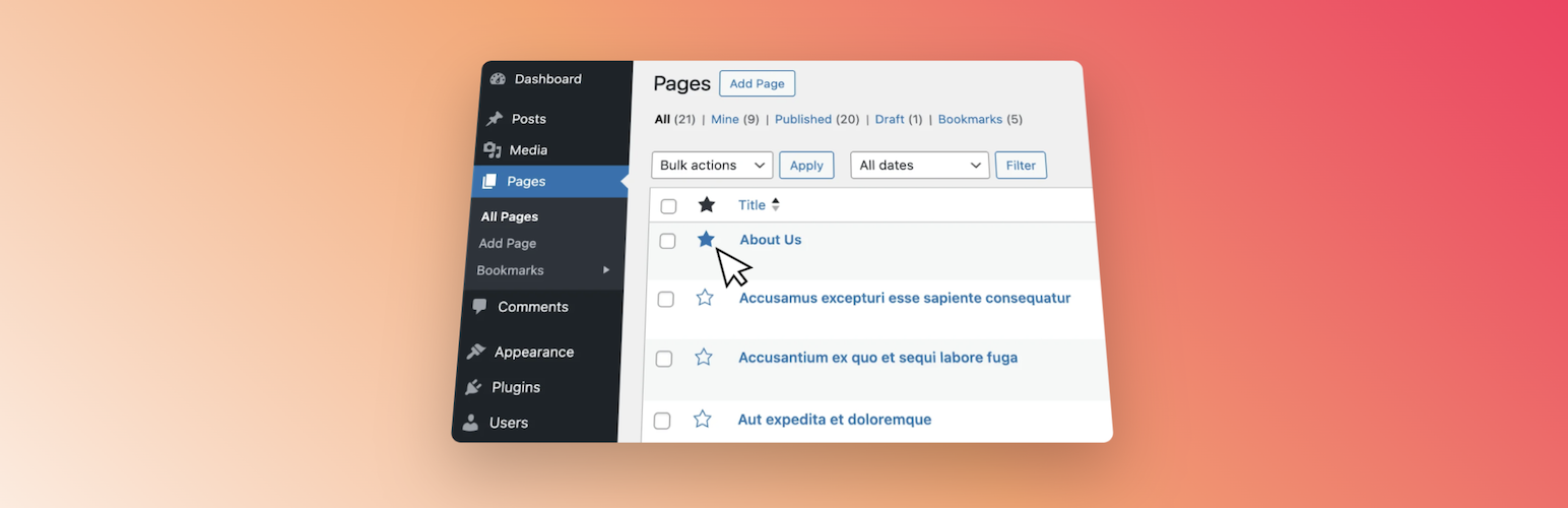 Admin Bookmarks