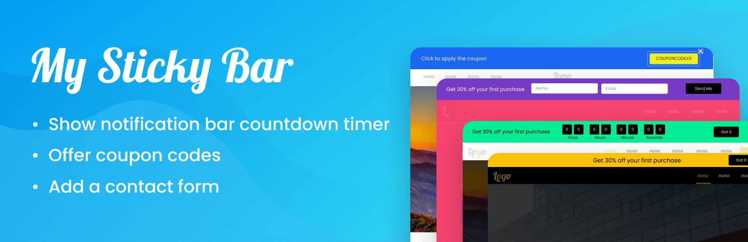 My Sticky Bar – Floating Notification Bar & Sticky Header (formerly myStickymenu)