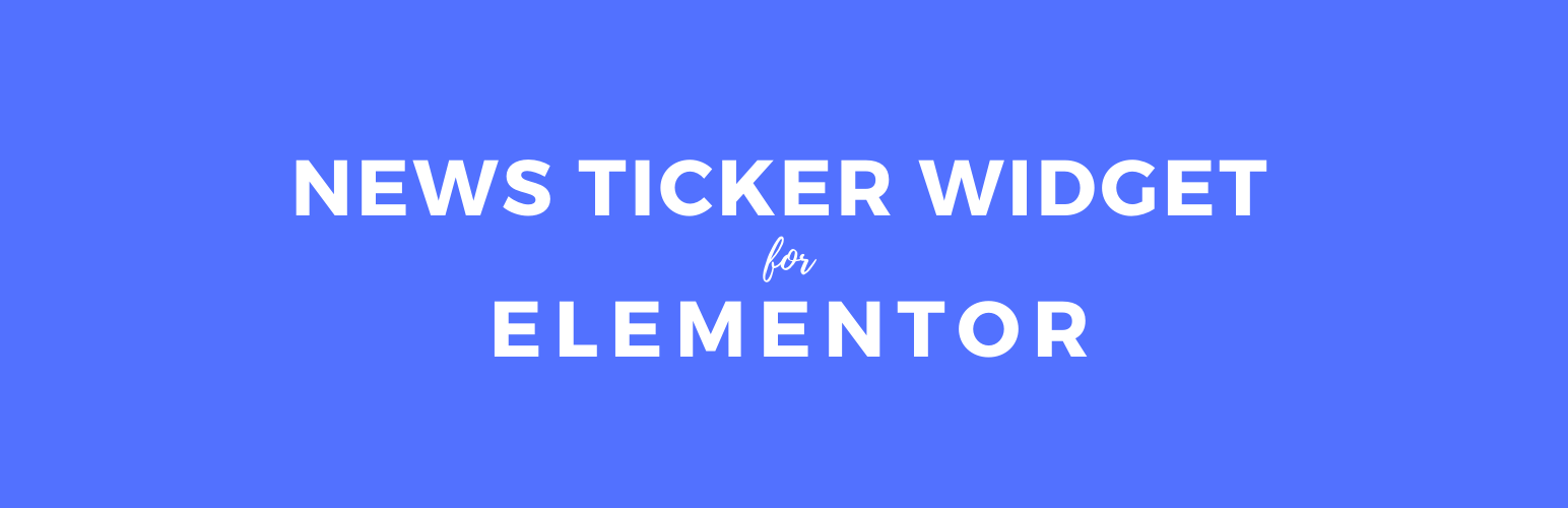 News Ticker Widget for Elementor