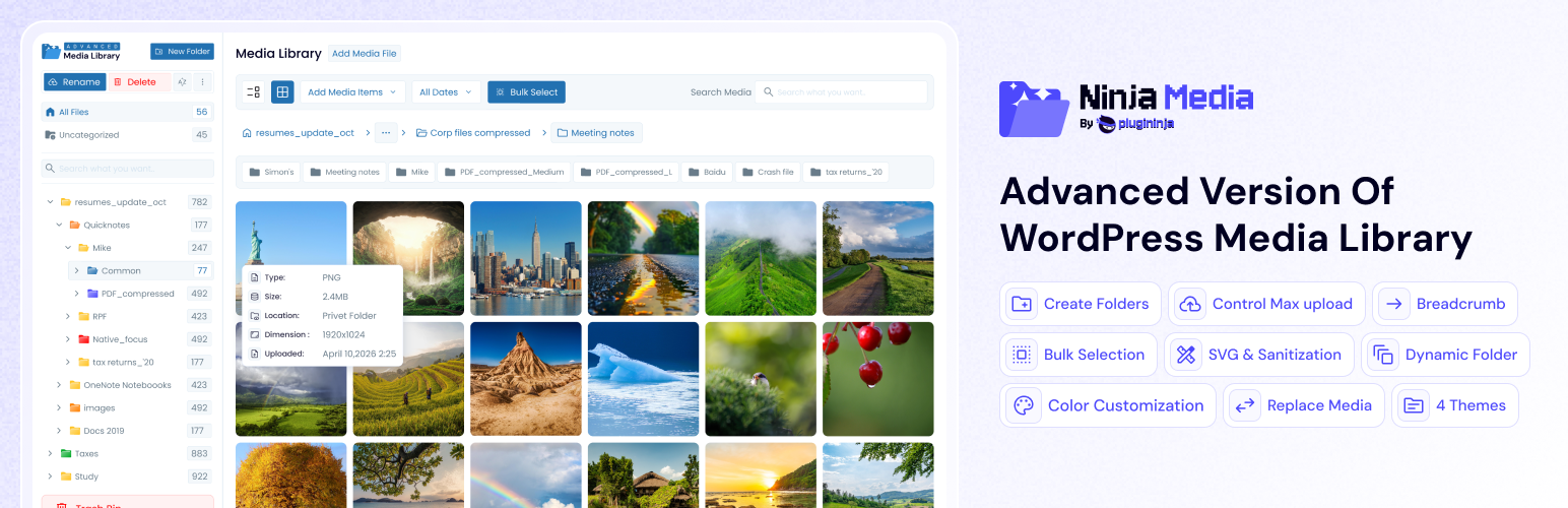 Ninja Media – Media Library Folders
