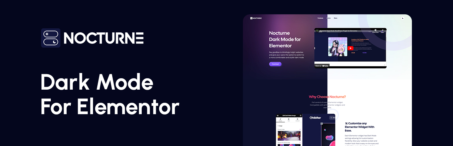 Nocturne Dark Mode – Elementor Dark Mode Toggle for WordPress