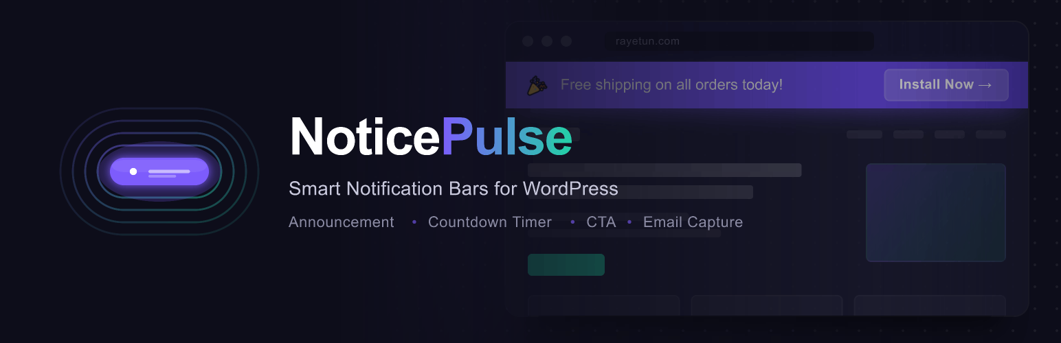 NoticePulse — Notification Bar, Announcement Bar & Cookie Notice
