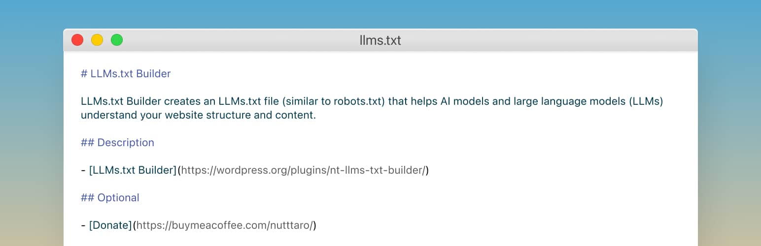 LLMs.txt Builder
