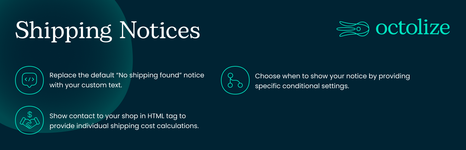 Shipping Notices and No shipping options found info for WooCommerce