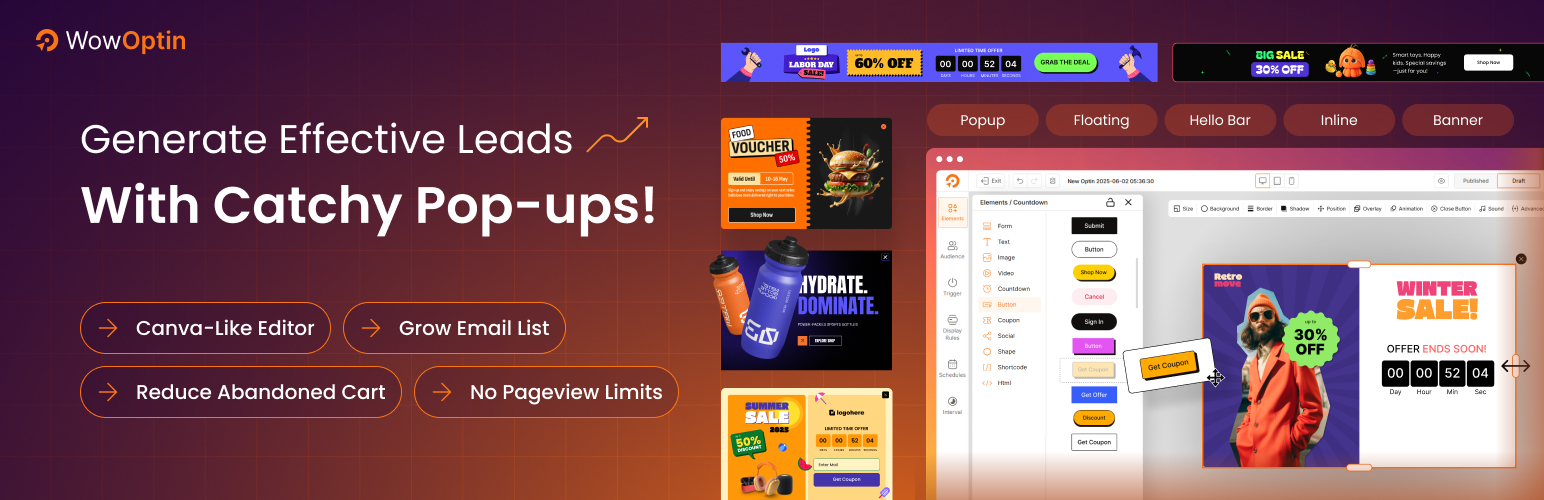 WowOptin: Next-Gen Popup Maker – Create Stunning Popups and Optins for Lead Generation
