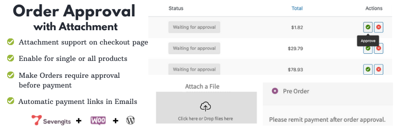 Order Approval with Attachment