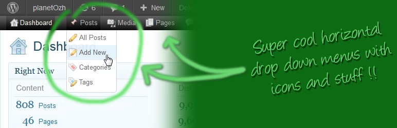 Ozh' Admin Drop Down Menu