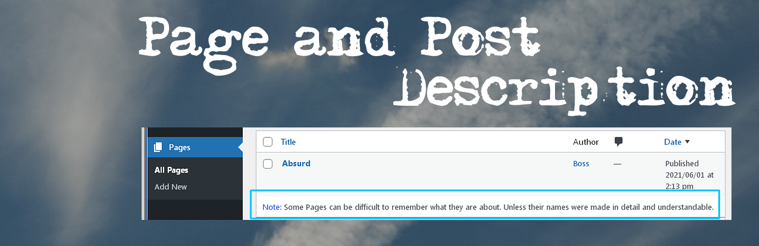 Page and Post Description
