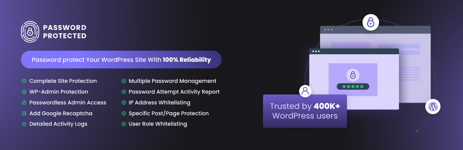 Password Protected — Lock Entire Site, Pages, Posts, Categories, and Partial Content