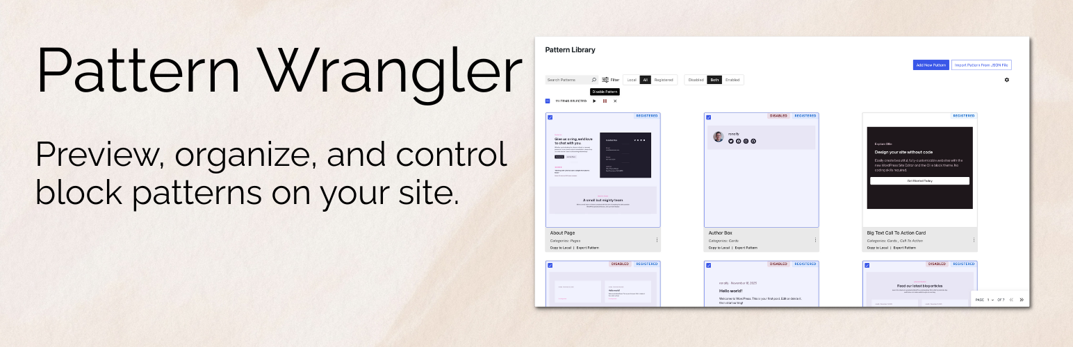 Pattern Wrangler – Simple Block Patterns Management