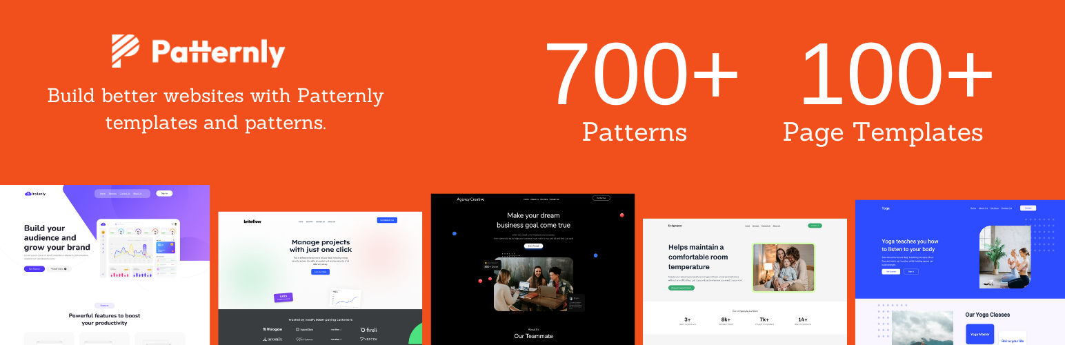 Patternly – Gutenberg Starter Templates, Patterns, WordPress Landing Pages & Sites