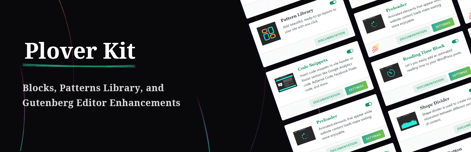 Plover Kit – Blocks, Patterns, Responsive Layout and Gutenberg Editor Enhancements