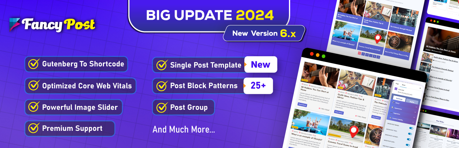FancyPost – Post Blocks, Grids & Sliders for Block Editor and Elementor