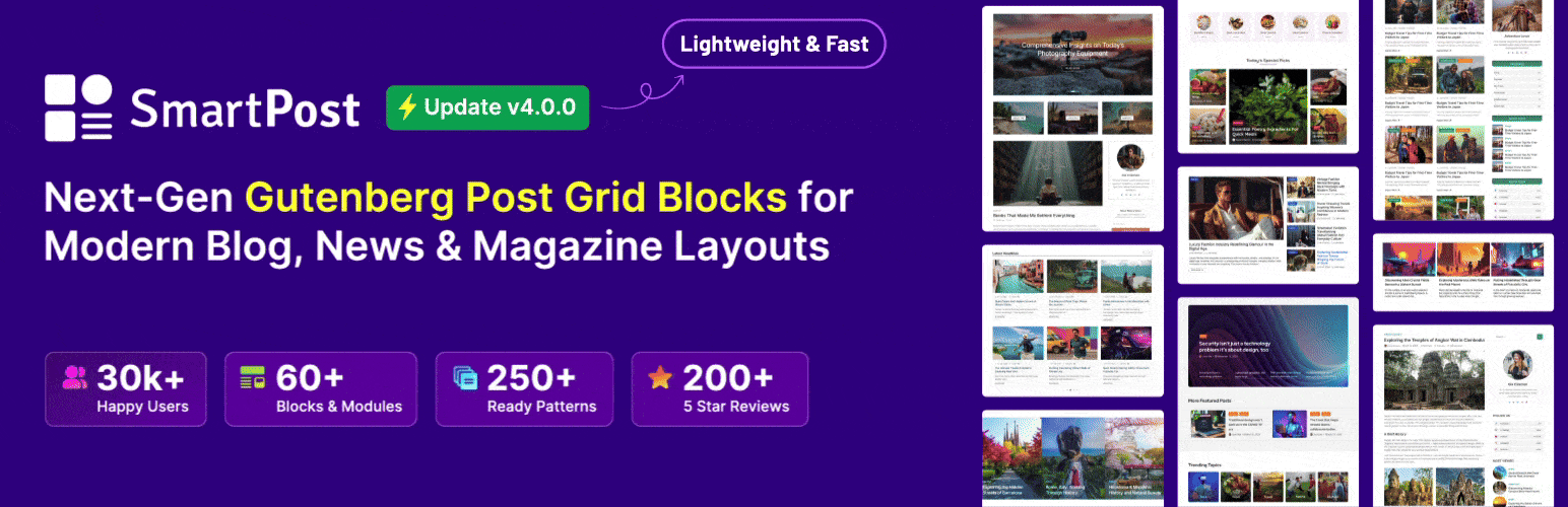 Post Grid & Gutenberg Page Builder Blocks for Blogs, News & Any Website – Smart Post