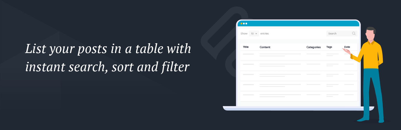 Posts Table with Search & Sort