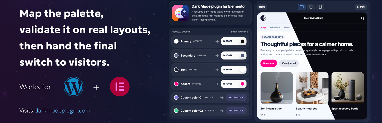 Presario Dark Mode for Elementor