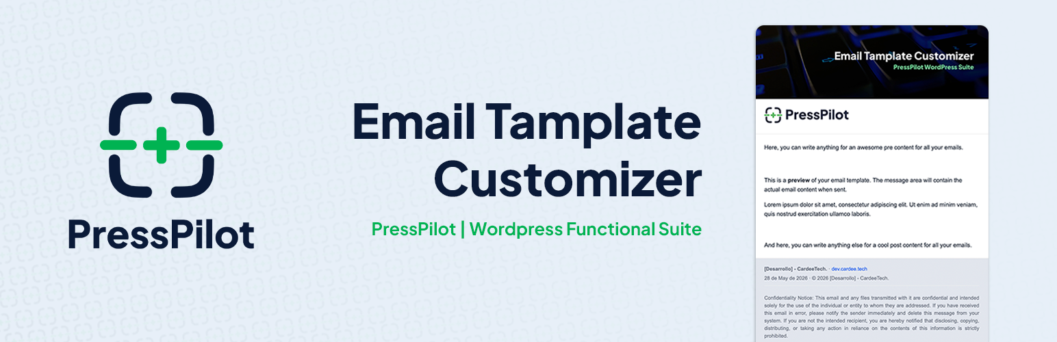 PressPilot Email Template Customizer