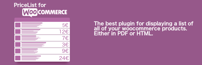 PriceList for WooCommerce