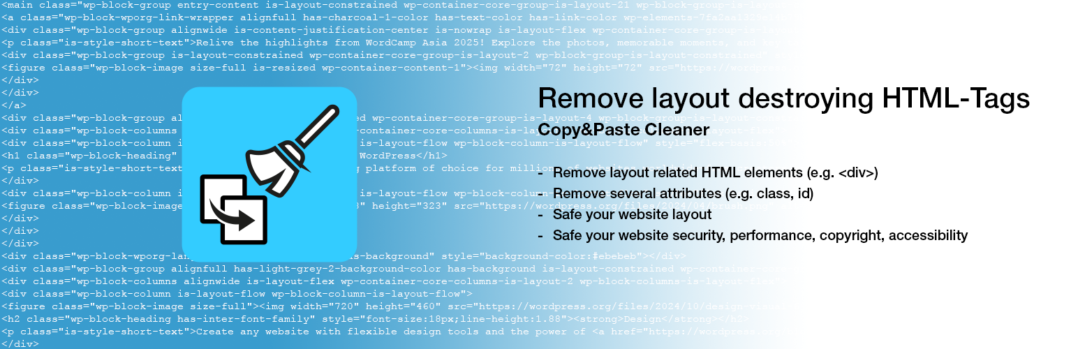 Remove layout destroying HTML-Tags