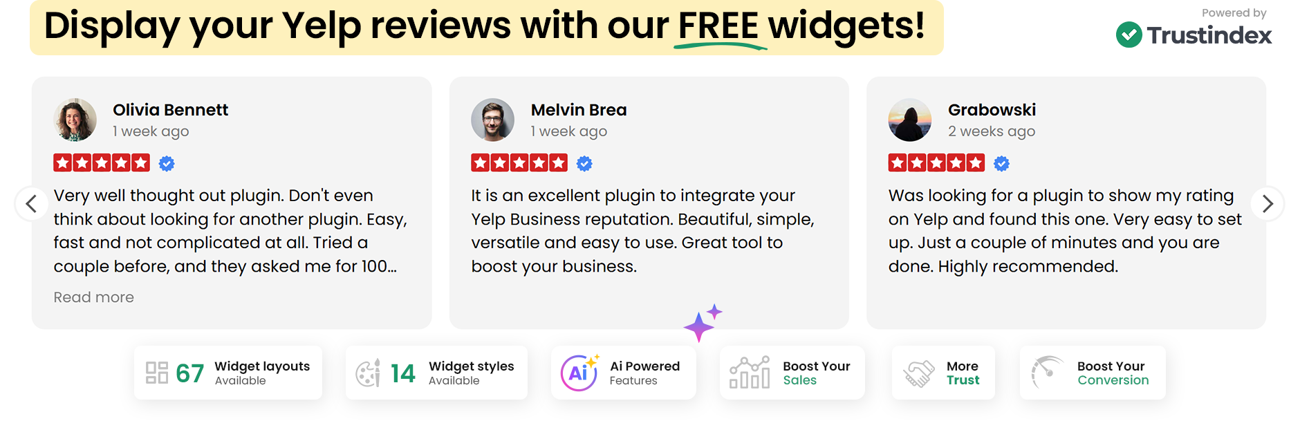 Widgets for Yelp Reviews