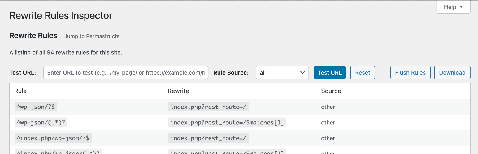 Rewrite Rules Inspector