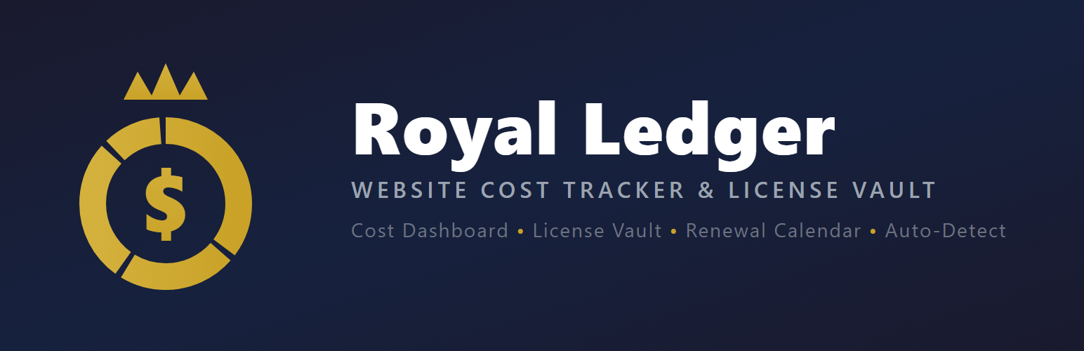Royal Ledger – WordPress Cost Tracker & License Key Manager