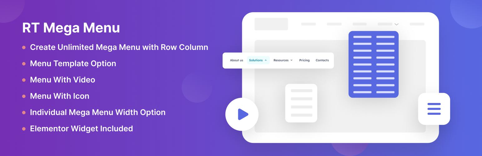 RT Mega Menu – Mega Menu Builder for Elementor & Gutenberg