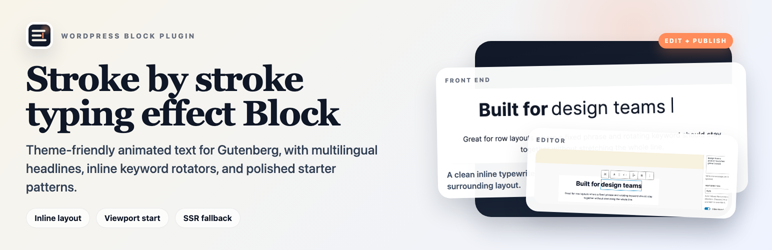 Stroke by stroke typing effect Block