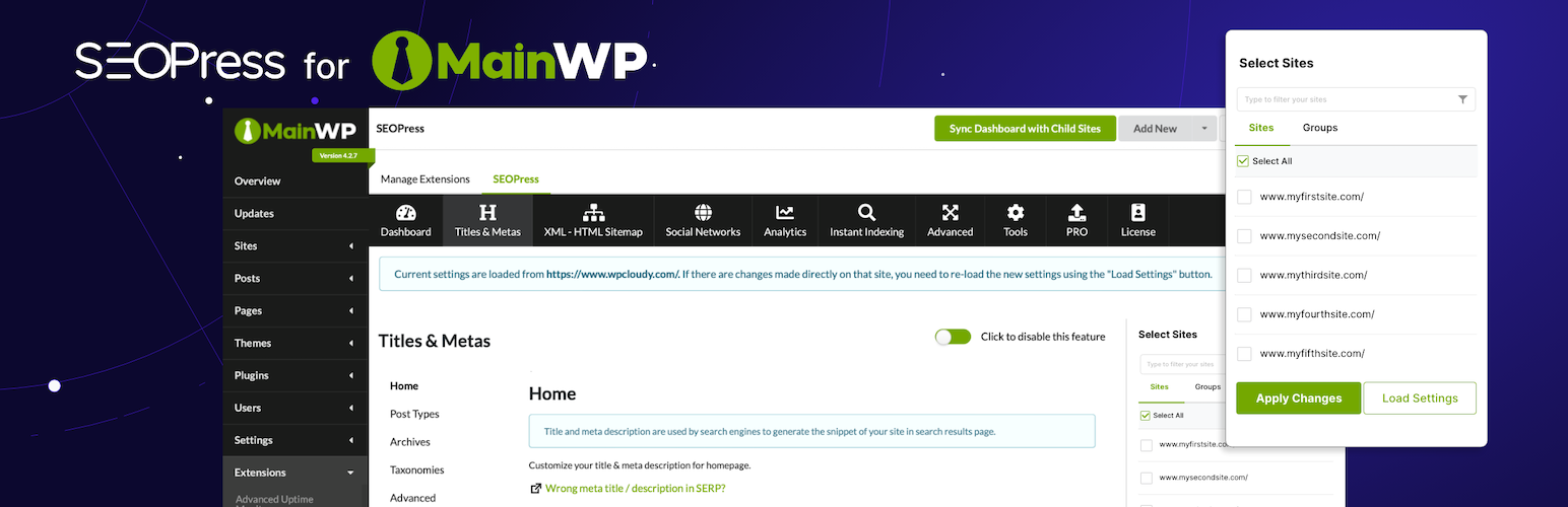SEOPress for MainWP