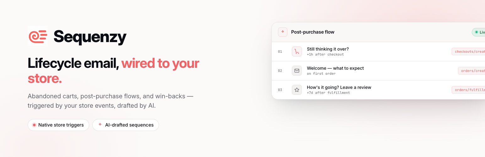 Sequenzy for WooCommerce