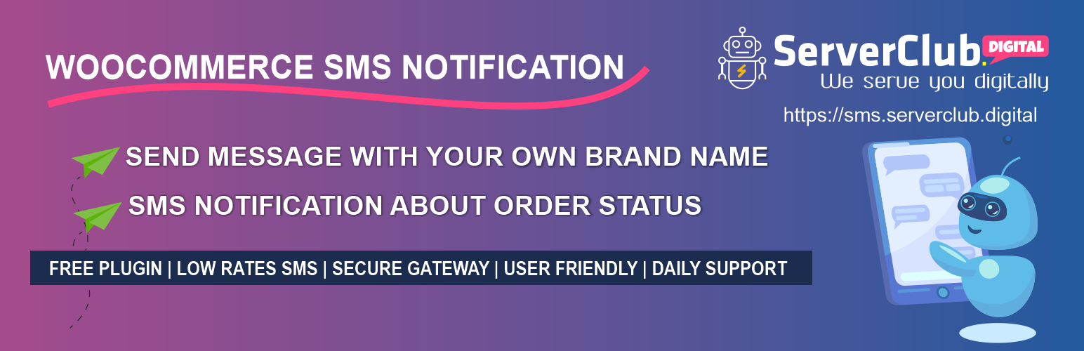 Serverclub.Digital SMS for WooCommerce