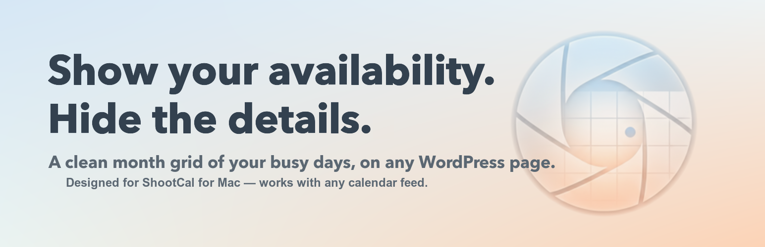 ShootCal Web Calendar