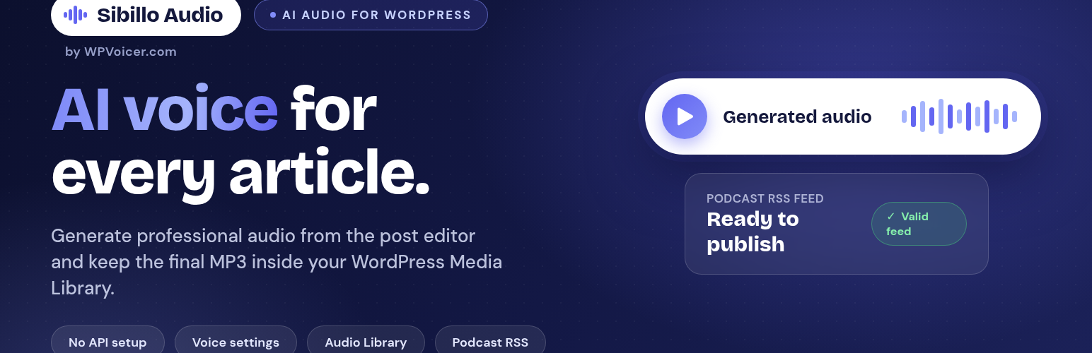 Sibillo Audio – Text to Speech, AI Voices & Podcast Feeds