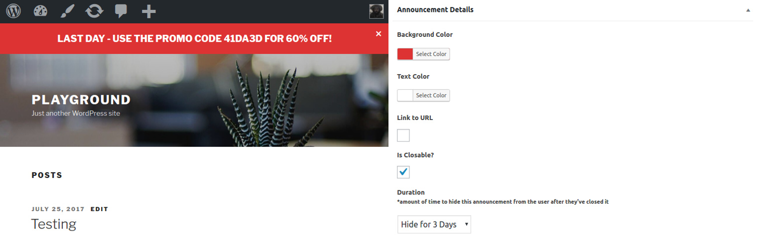 Site Announcements