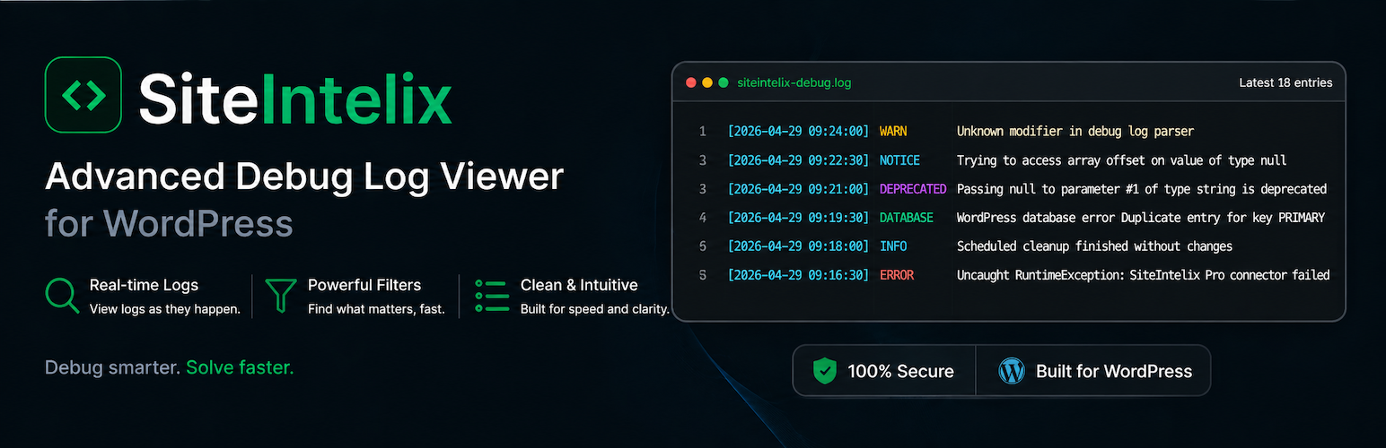 SiteIntelix Debug Log Viewer
