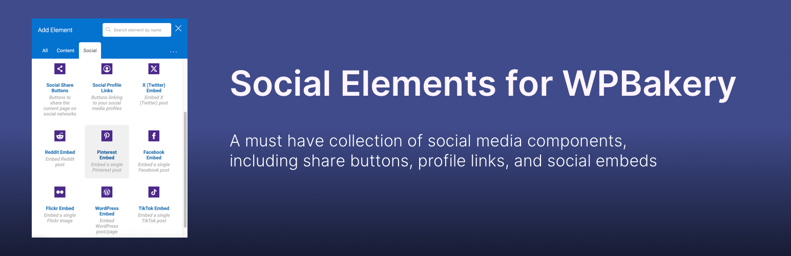 Social Elements for WPBakery Page Builder