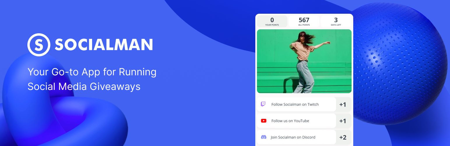 Socialman – The Ultimate Giveaway & Contest Plugin for WordPress